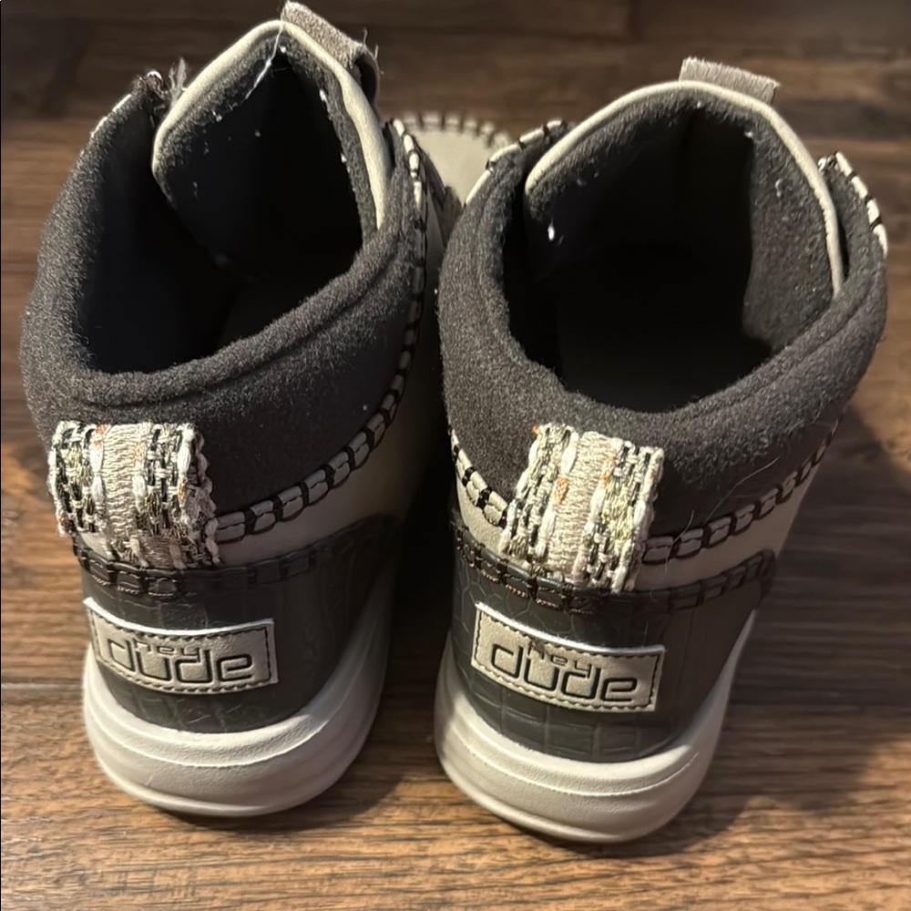 Hey Dude Black and Gray Sneakers with Canvas Upper